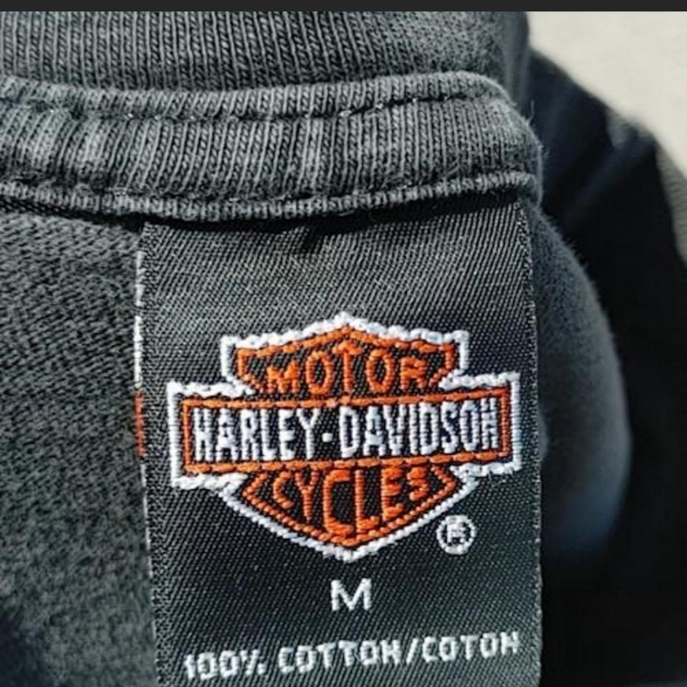 Vtg 2000 Harley Davidson Eagle Graphic Long Sleeve T-Shirt Medium Thrashed Y2K - Picture 4 of 8